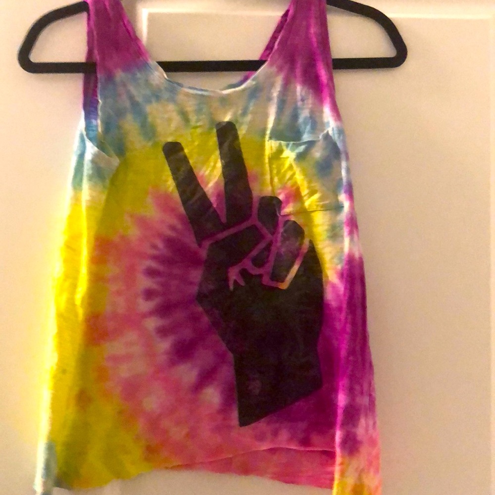 Awesome tie dye peace tank
